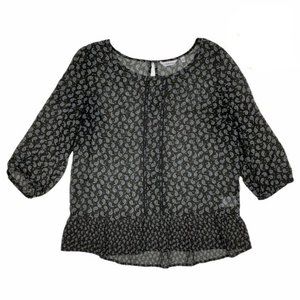 (Up To 50% Off SALE) Reitmans Chiffon Paisley Long Sleeve Top